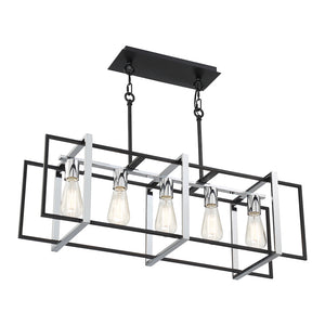 Eurofase - 37118-013 - Five Light Chandelier - Stafford - Chrome/Black