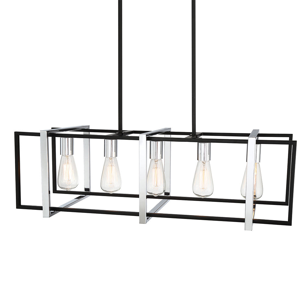 Eurofase - 37118-013 - Five Light Chandelier - Stafford - Chrome/Black