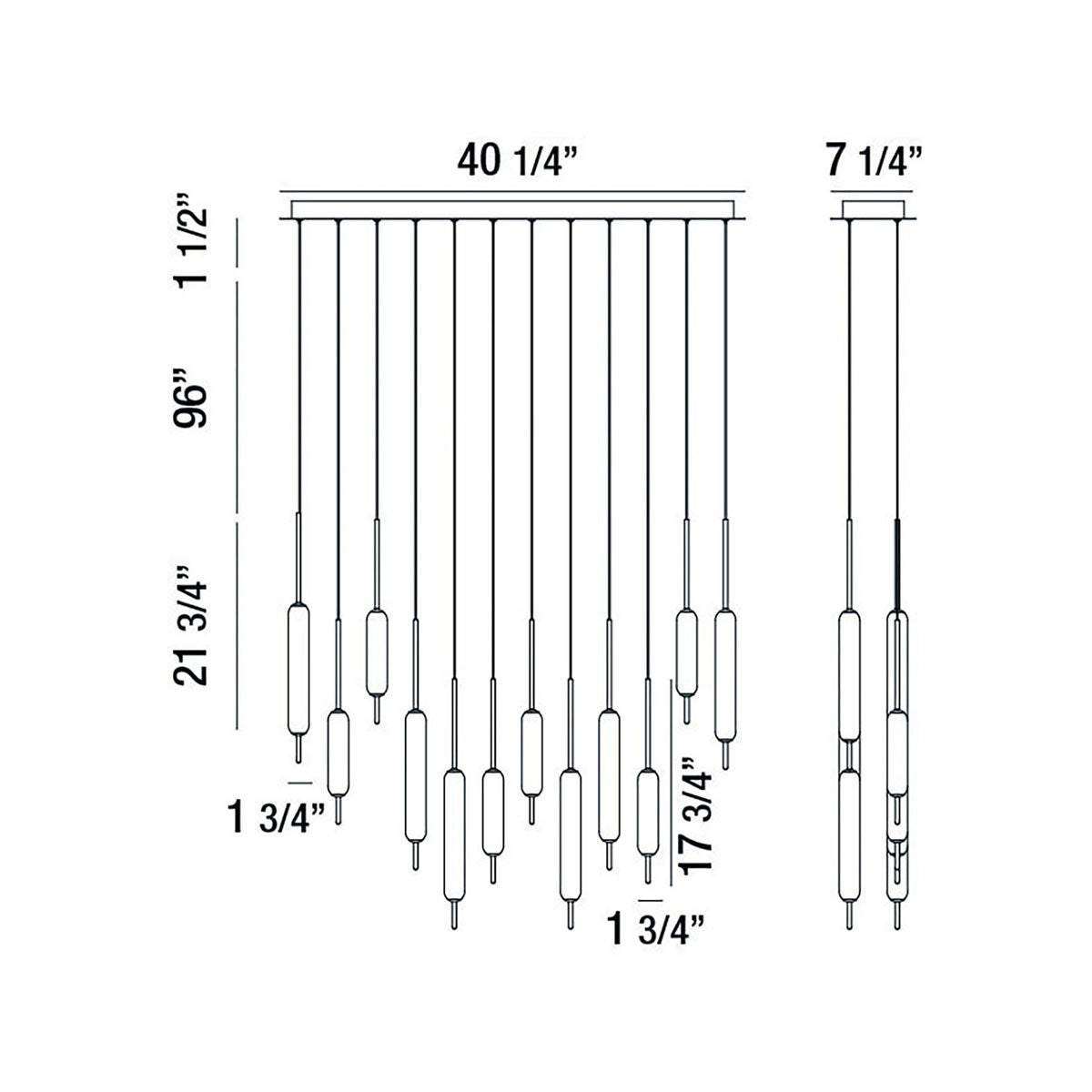 Eurofase - 37236-038 - CUMBERLAND-CHD-12LT-40IN-MX-WH - CUMBERLAND - Mix