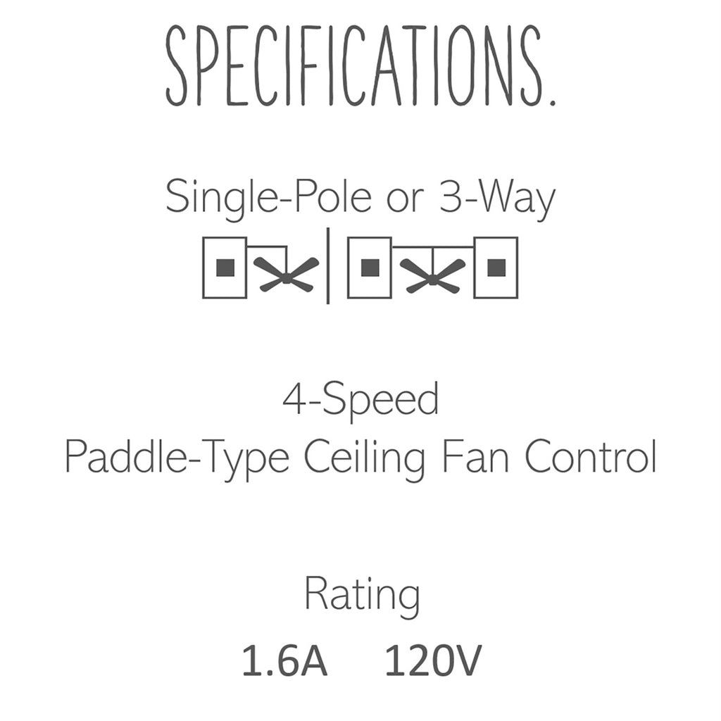 Legrand - AAFN4S16AG4 - Paddle Fan Speed Control Switch with Microban - adorne - Graphite
