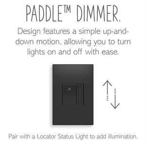 Legrand - ADPD4FBL3P2G4 - 0-10V Paddle Dimmer with Microban - adorne - Graphite