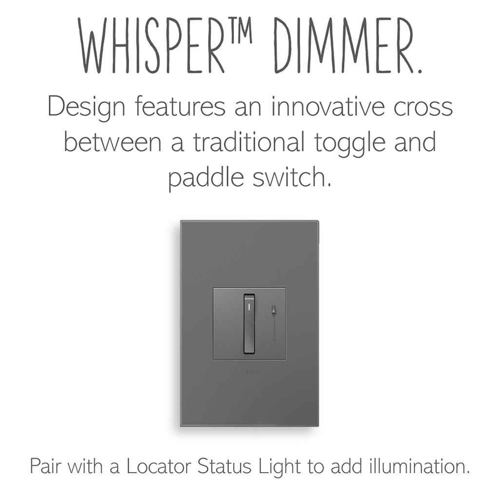 Legrand - ADWR703TUM4 - Whisper Tru-Universal Dimmer with Microban - adorne - Magnesium