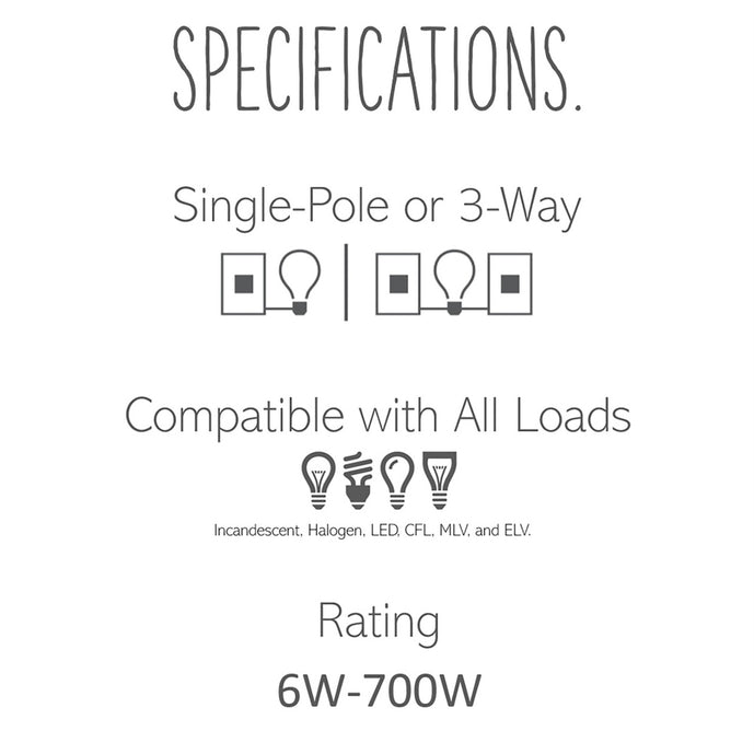 Legrand - ADWR703TUW4 - Whisper Tru-Universal Dimmer with Microban - adorne - White