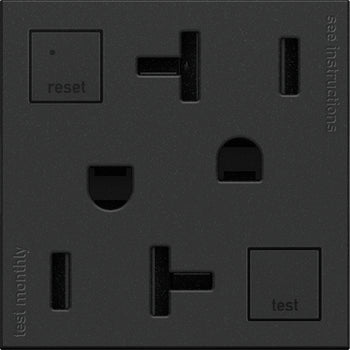 Legrand - AGFTR2202G4 - Tamper-Resistant 20A Duplex Self-Test GFCI Receptacles - adorne - Graphite