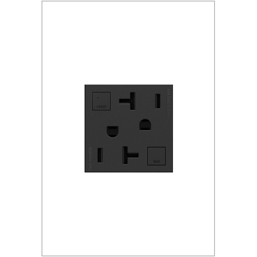 Legrand - AGFTR2202G4 - Duplex Self-Test GFCI Receptacles - Adorne - Graphite