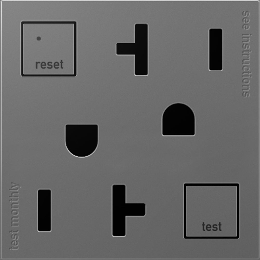 Legrand - AGFTR2202M4 - Tamper-Resistant 20A Duplex Self-Test GFCI Receptacles - adorne - Magnesium