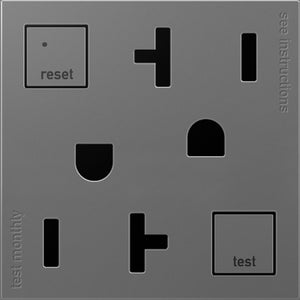 Legrand - AGFTR2202M4 - Tamper-Resistant 20A Duplex Self-Test GFCI Receptacles - adorne - Magnesium