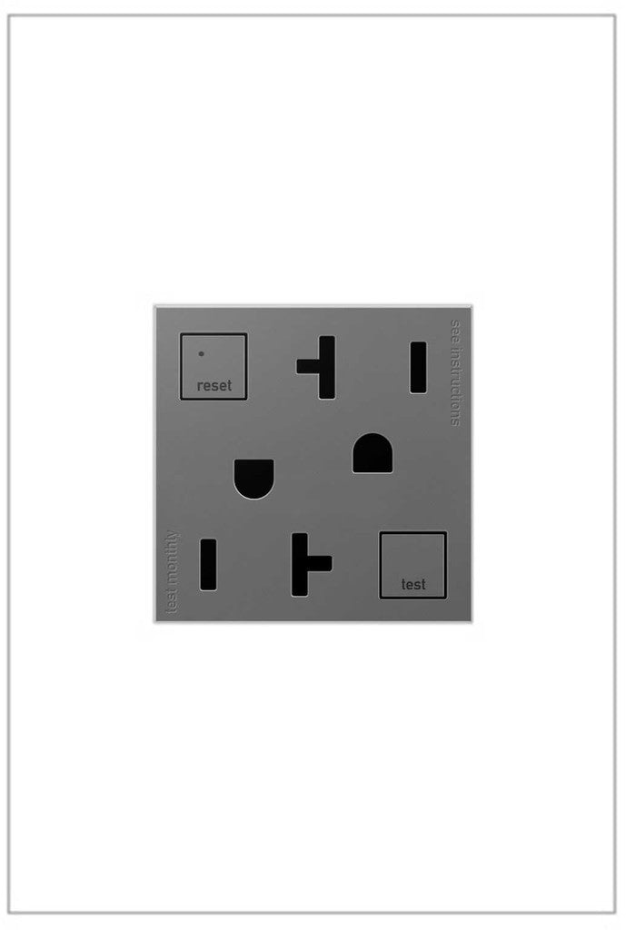 Legrand - AGFTR2202M4 - Tamper-Resistant 20A Duplex Self-Test GFCI Receptacles - adorne - Magnesium