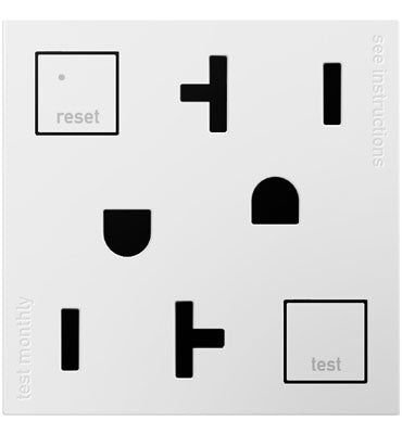 Legrand - AGFTR2202W4 - Tamper-Resistant 20A Duplex Self-Test GFCI Receptacles - adorne - White