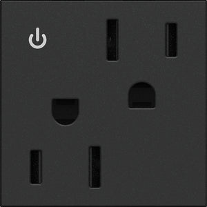 Legrand - ARCD152G10 - 15A Tamper-Resistant Dual-Controlled Outlet - adorne - Graphite