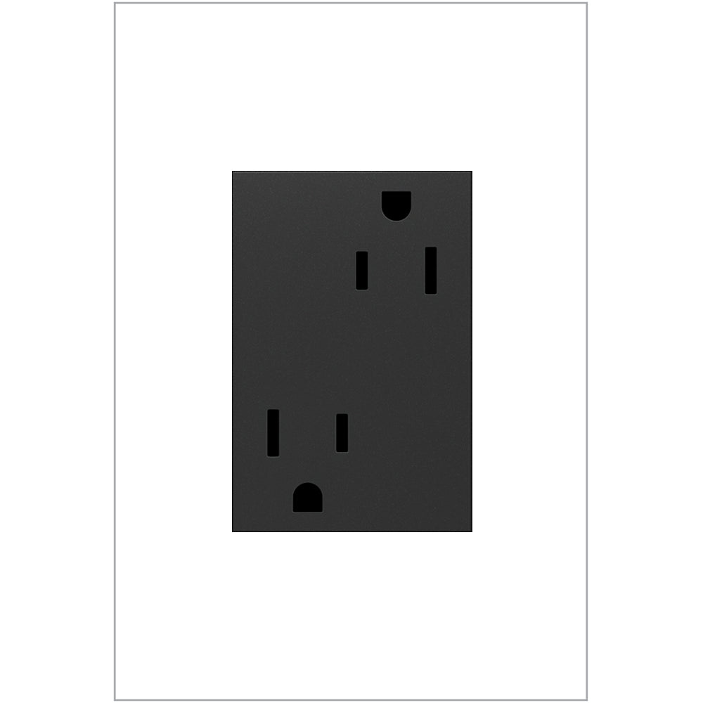 Legrand - ARTR153G4 - 15A Dual Tamper-Resistant Plus-Size Outlet - adorne - Graphite