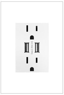 Legrand - ARTRUSB153W4 - Dual Usb Plus-Size Outlet Combo - Adorne - White