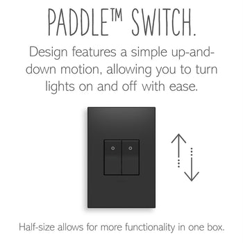 Legrand - ASPD1531G277 - 277V Paddle Switch, Half-Size with Microban - adorne - Graphite