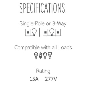 Legrand - ASPD1532G277 - 277V Paddle Switch with Microban - adorne - Graphite