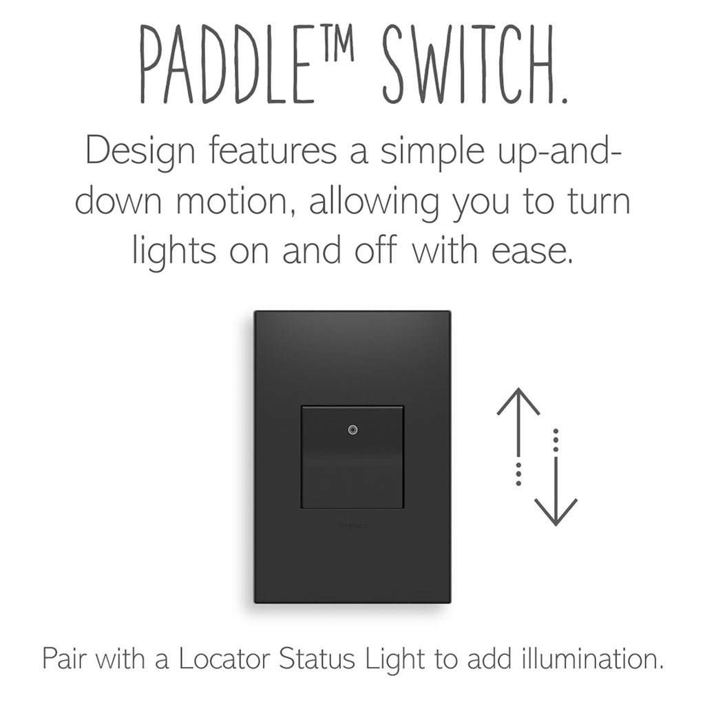 Legrand - ASPD1532G4 - 15A Paddle Switch with Microban - adorne - Graphite