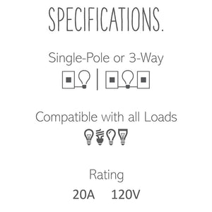 Legrand - ASPD2032G4 - 20A Paddle Switch with Microban - adorne - Graphite