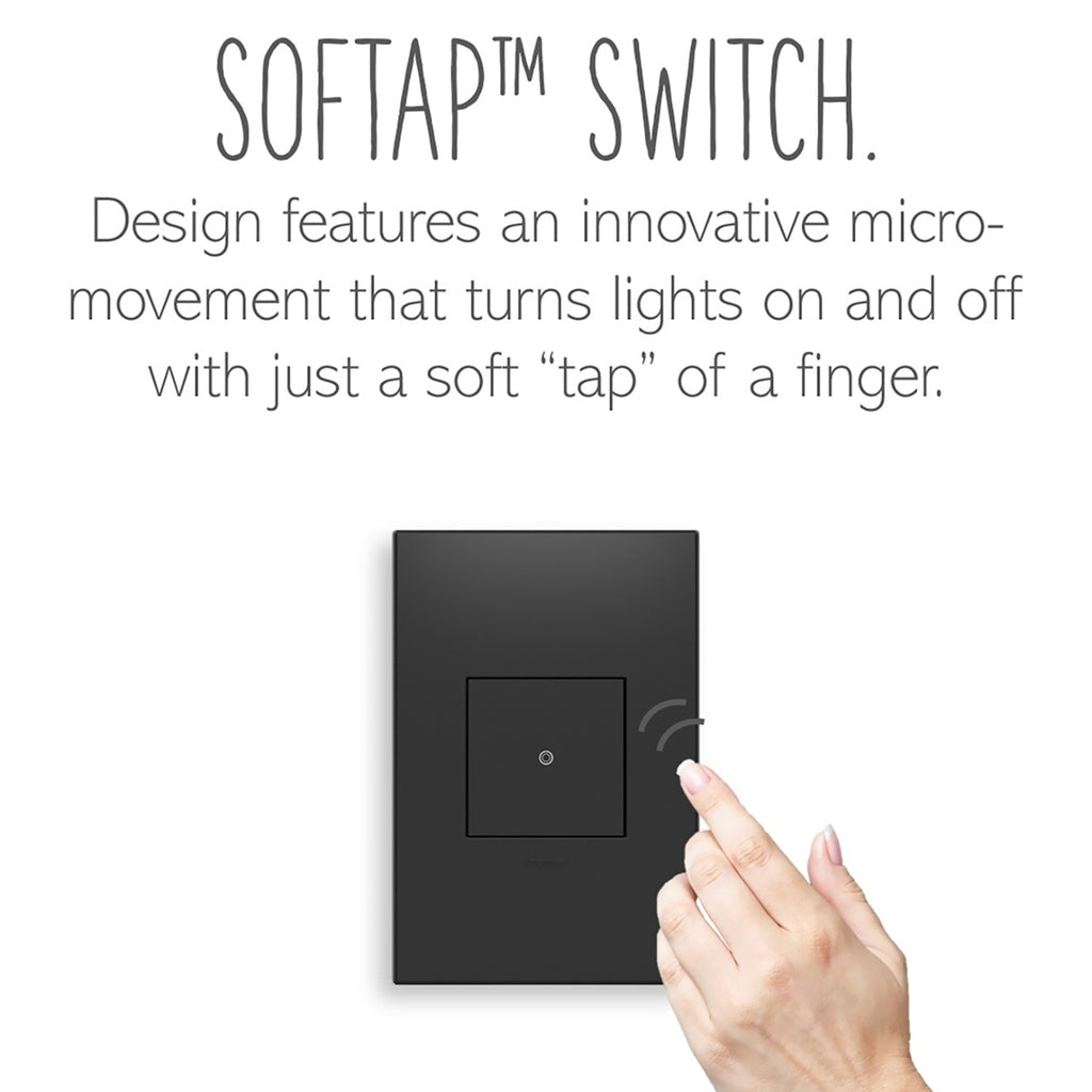 Legrand - ASTP1532G4 - sofTap Switch with Microban - adorne - Graphite
