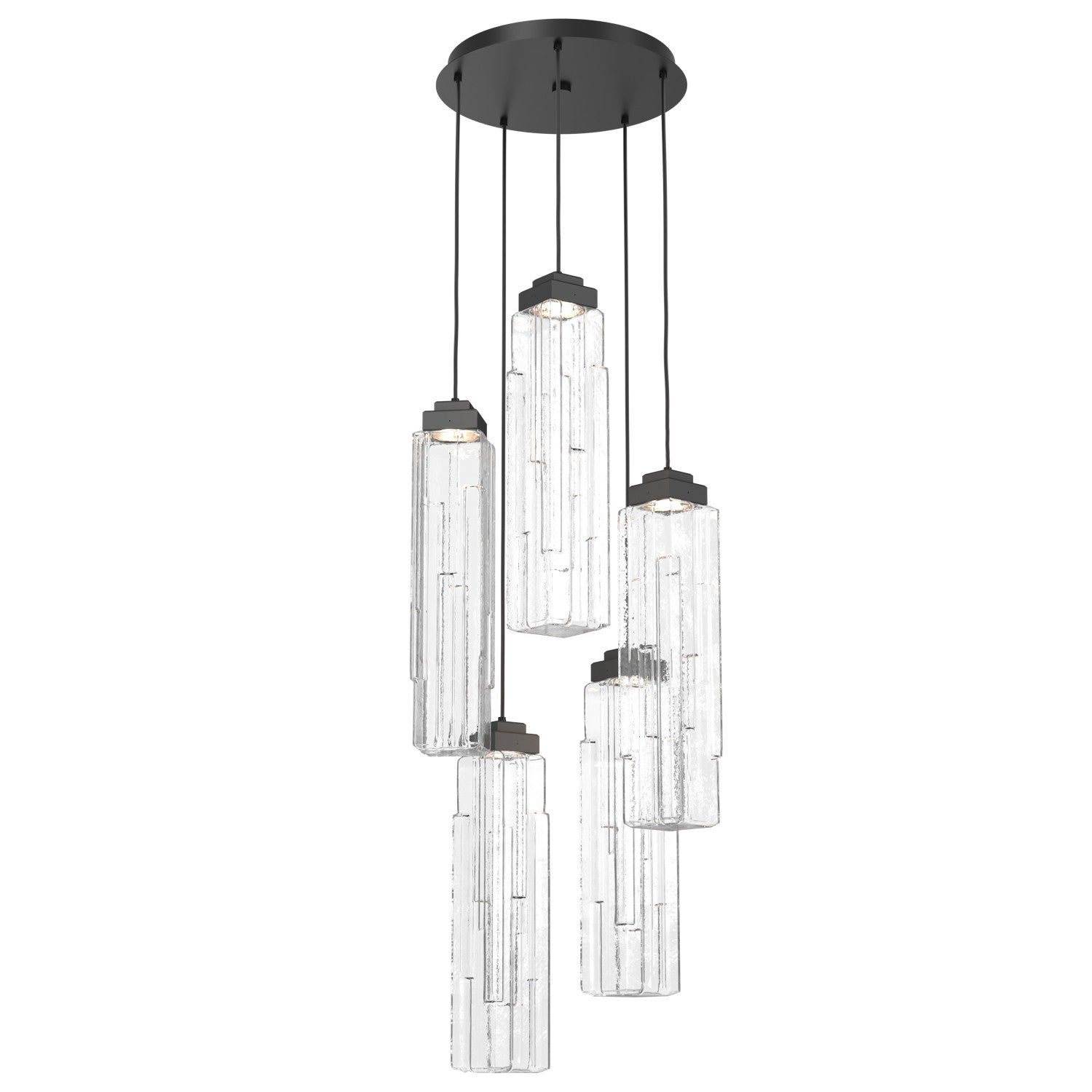 Hammerton Studio - CHB0056-05-MB-LC-C01-L1 - LED Pendant - Ledgestone - Matte Black