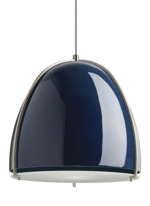 Visual Comfort Modern - 700TDPRVPUS - One Light Pendant - Paravo - Blue/Satin Nickel