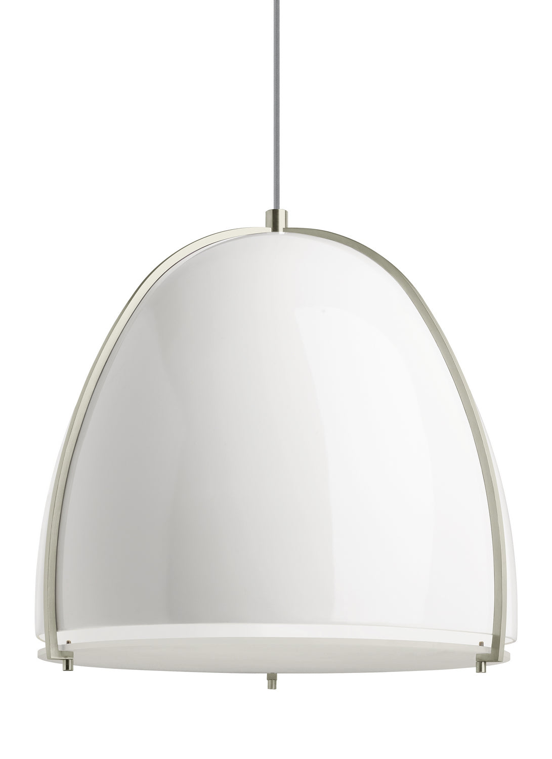 Visual Comfort Modern - 700TDPRVPWW - One Light Pendant - Paravo - Gloss White/Satin Nickel