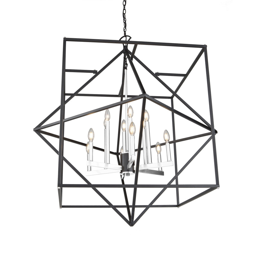 Artcraft - AC11202PN - 12 Light Chandelier - Roxton - Matte Black & Polished Nickel