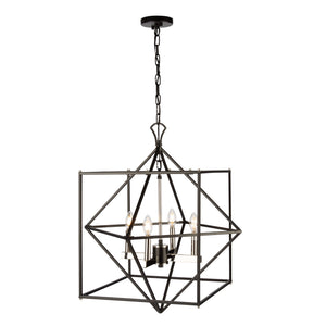 Artcraft - AC11204PN - Four Light Chandelier - Roxton - Matte Black & Polished Nickel