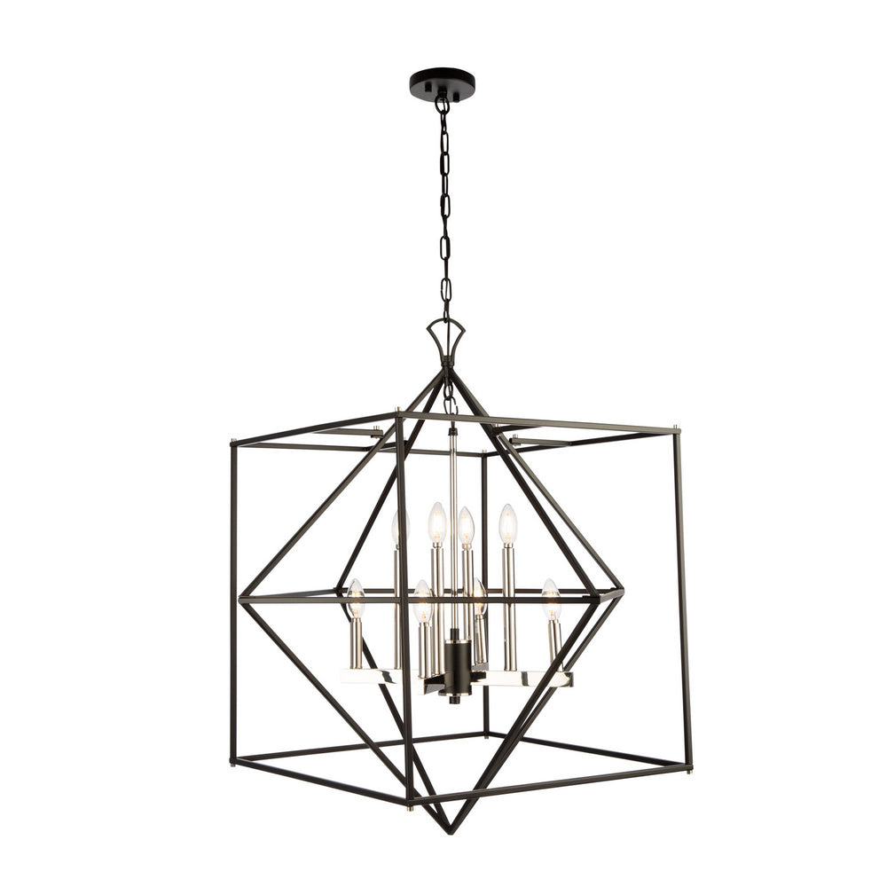 Artcraft - AC11208PN - Eight Light Chandelier - Roxton - Matte Black & Polished Nickel