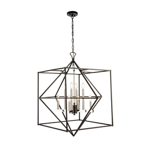 Artcraft - AC11208PN - Eight Light Chandelier - Roxton - Matte Black & Polished Nickel