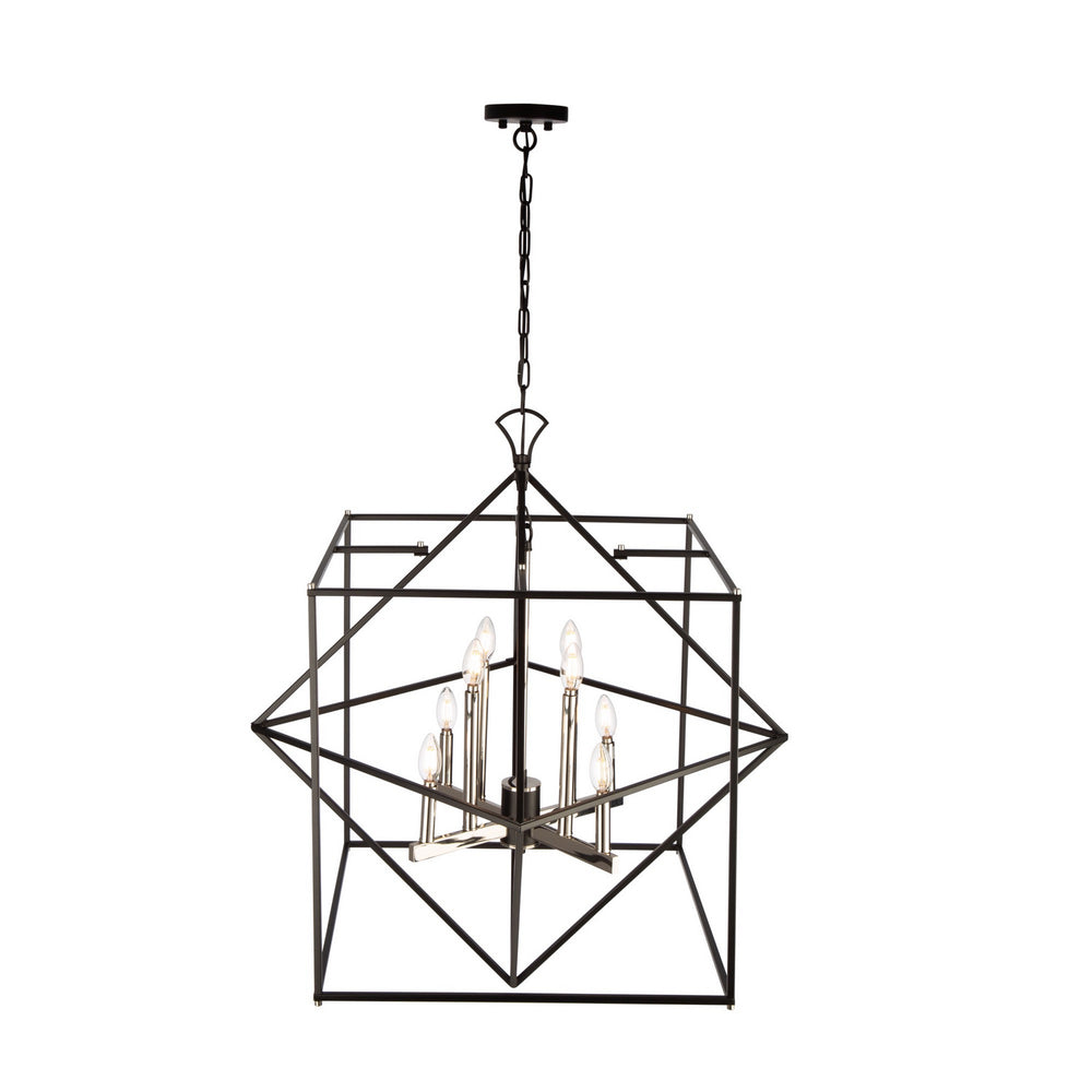 Artcraft - AC11208PN - Eight Light Chandelier - Roxton - Matte Black & Polished Nickel