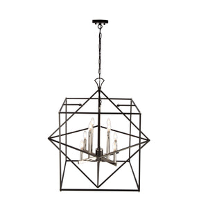 Artcraft - AC11208PN - Eight Light Chandelier - Roxton - Matte Black & Polished Nickel