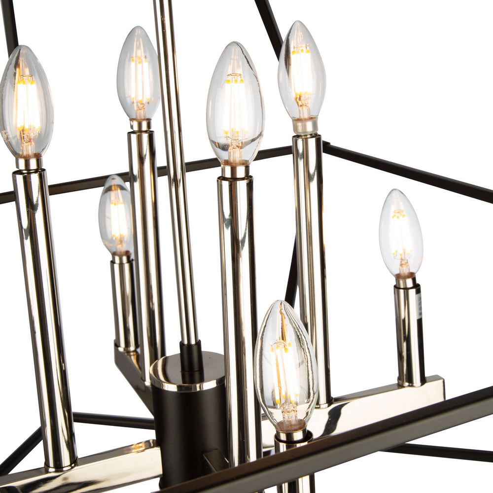 Artcraft - AC11208PN - Eight Light Chandelier - Roxton - Matte Black & Polished Nickel