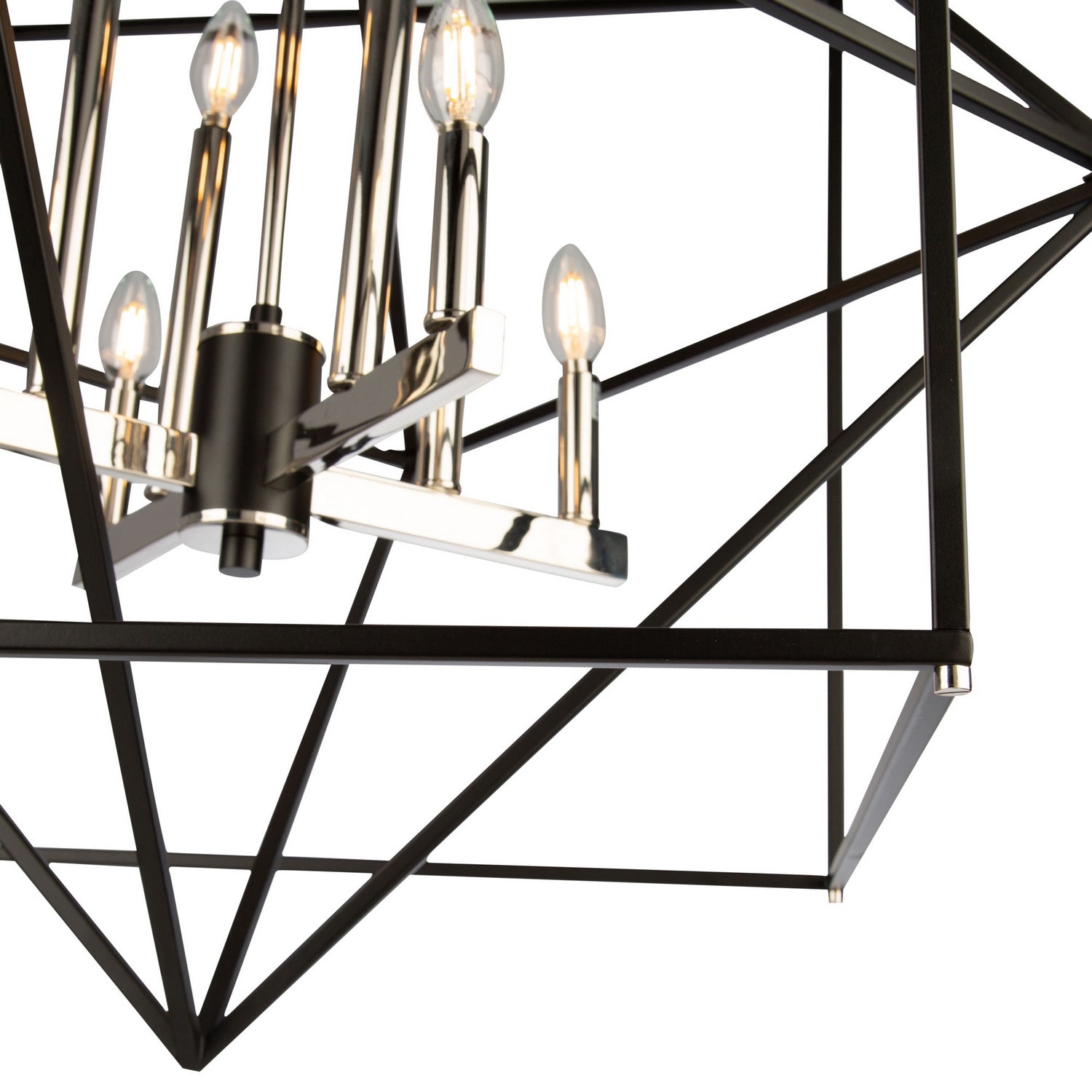 Artcraft - AC11208PN - Eight Light Chandelier - Roxton - Matte Black & Polished Nickel