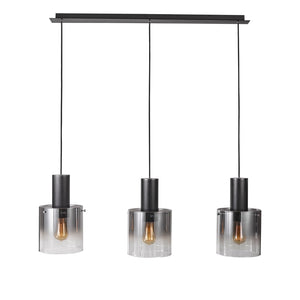 Artcraft - AC11522SM - Three Light Island Pendant - Henley - Satin Black & Smoke Glass