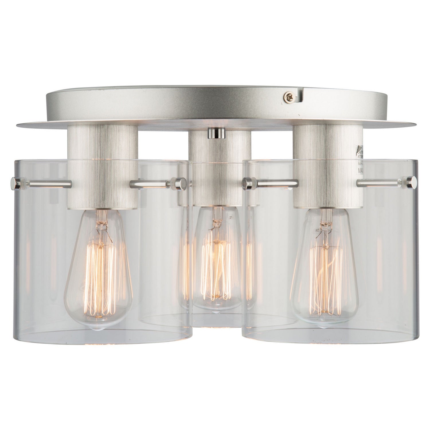 Artcraft - AC11524CL - Three Light Flush Mount - Henley - Brushed Aluminum & Clear Glass