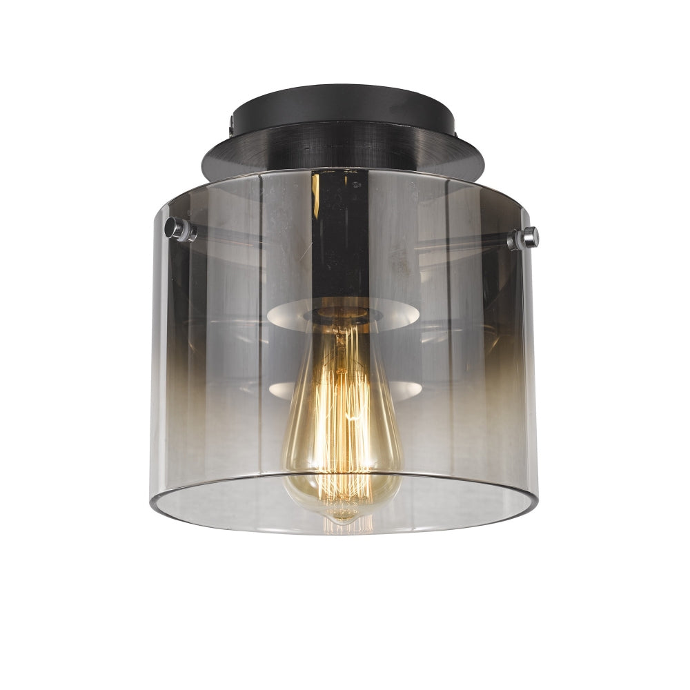 Artcraft - AC11525SM - One Light Flush Mount - Henley - Satin Black & Smoke Glass