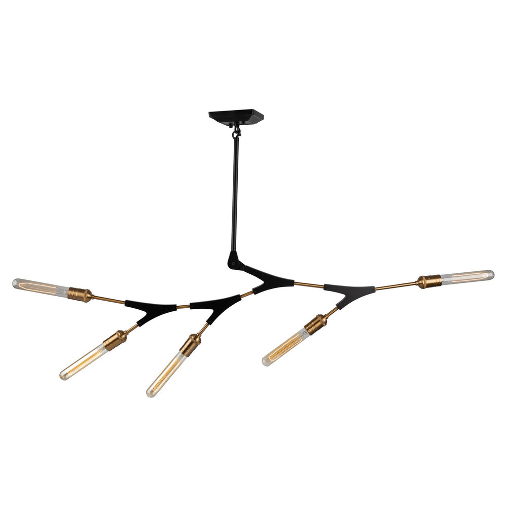 Artcraft - AC11535 - Five Light Chandelier - Filiali - Black & Harvest Brass