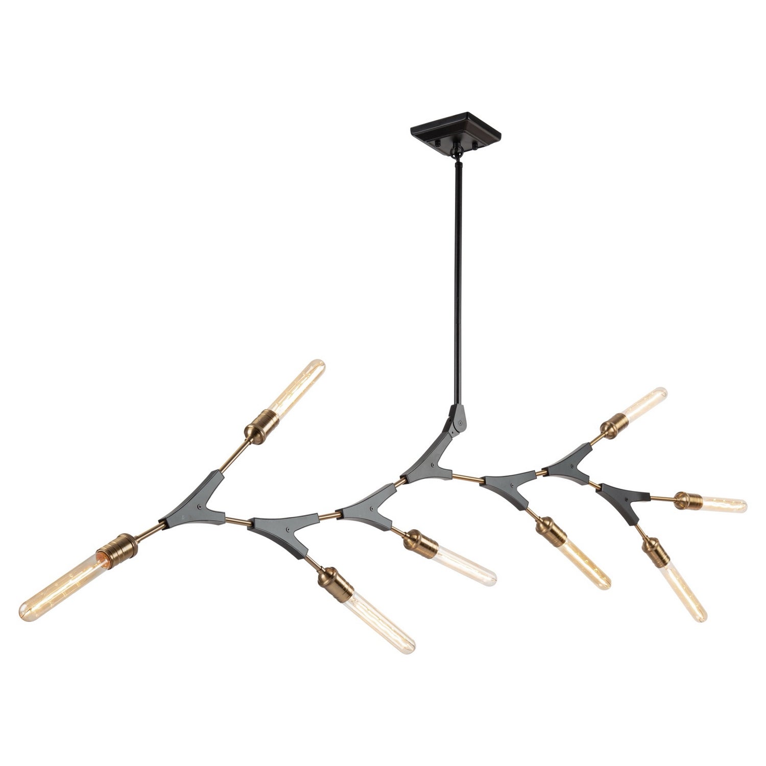 Artcraft - AC11538 - Eight Light Chandelier - Filiali - Black & Harvest Brass