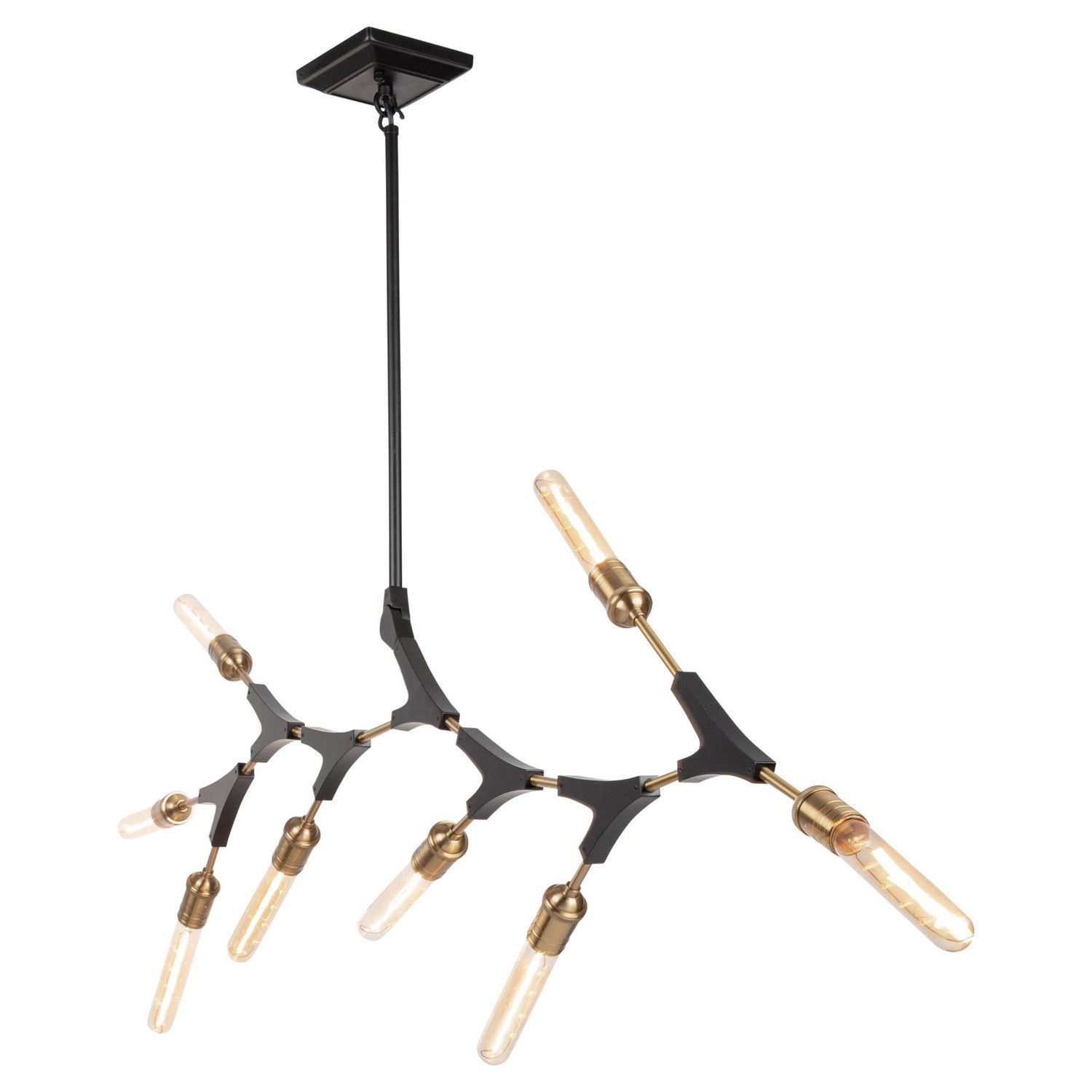 Artcraft - AC11538 - Eight Light Chandelier - Filiali - Black & Harvest Brass