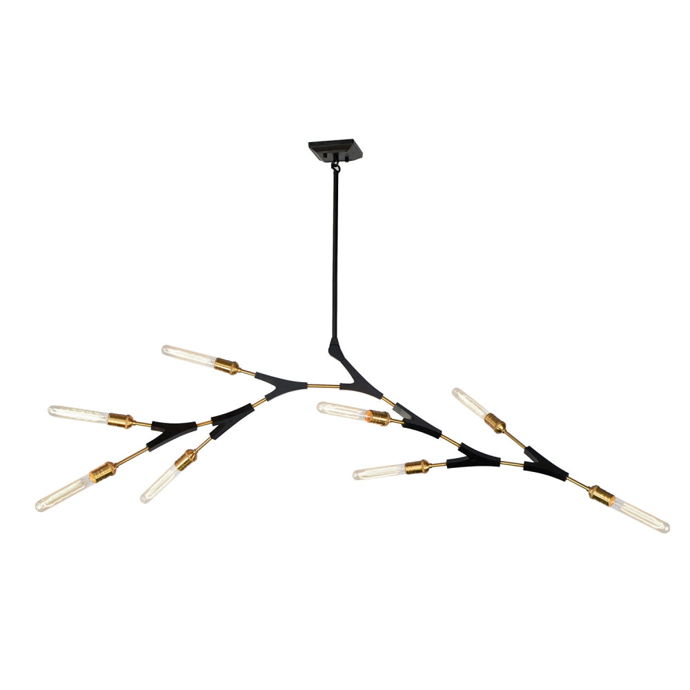 Artcraft - AC11538 - Eight Light Chandelier - Filiali - Black & Harvest Brass