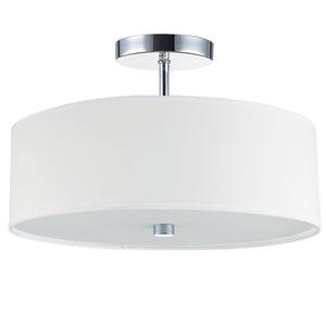 Dainolite Ltd - 571-143SF-PC-WH - Three Light Semi-Flush Mount - Everly - White