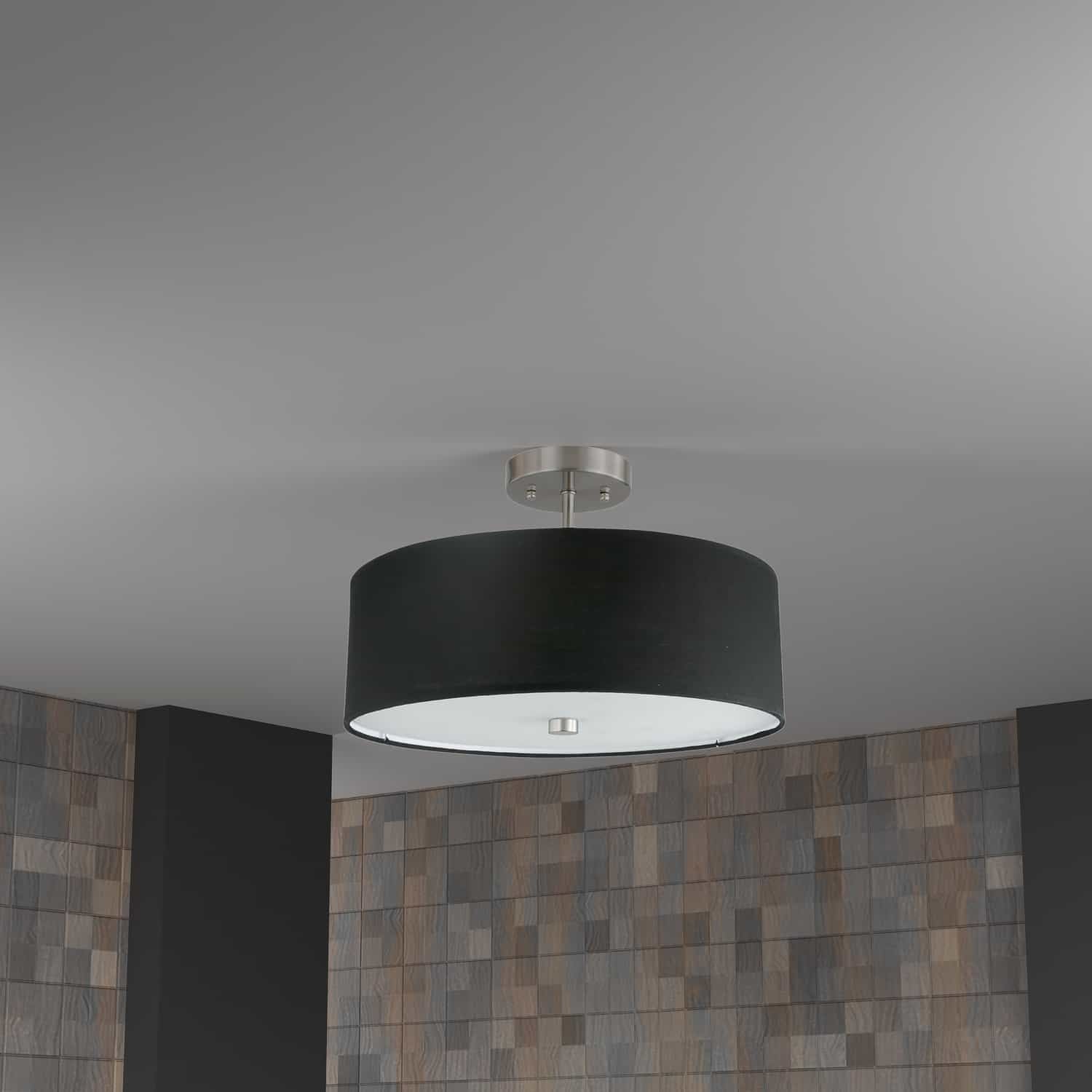 Dainolite Ltd - 571-143SF-SC-BK - Three Light Semi-Flush Mount - Everly - Black