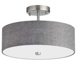 Dainolite Ltd - 571-143SF-SC-GRY - Three Light Semi-Flush Mount - Everly - Grey