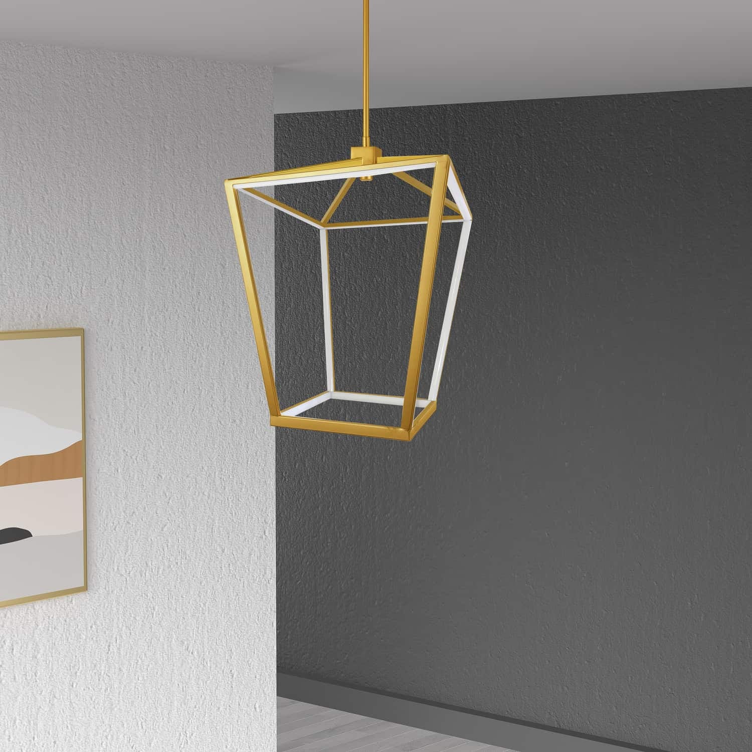 Dainolite Ltd - CAG-2046C-AGB - LED Pendant - Cage - Aged Brass