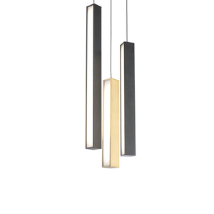 Modern Forms - PD-64803R-BK/AB-BK - LED Pendant - Chaos - Black/Aged Brass & Black