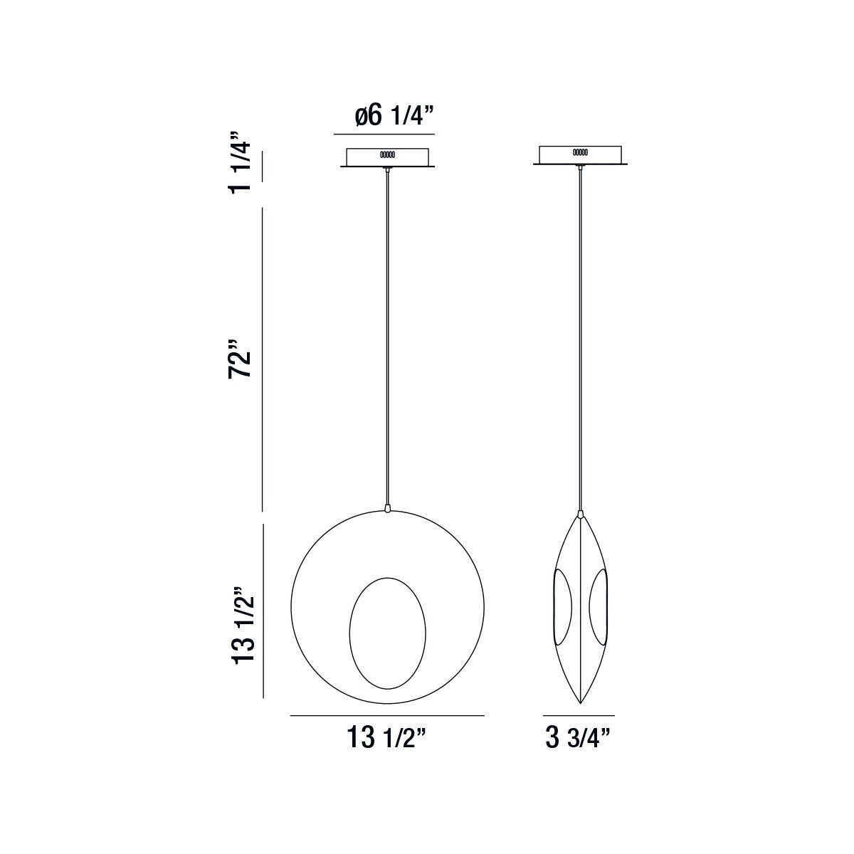 Eurofase - 35909-019 - ARLINGTON-PEN-14IN-BK-GD - ARLINGTON - Chrome Black