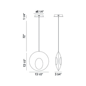 Eurofase - 35909-019 - ARLINGTON-PEN-14IN-BK-GD - ARLINGTON - Chrome Black