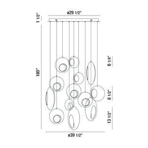 Eurofase - 35910-015 - ARLINGTON-CHD-13LT-40IN-BK-GD - ARLINGTON - Chrome Black