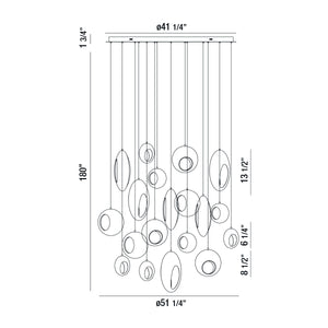 Eurofase - 35911-012 - ARLINGTON-CHD-19LT-51IN-BK-GD - ARLINGTON - Chrome Black