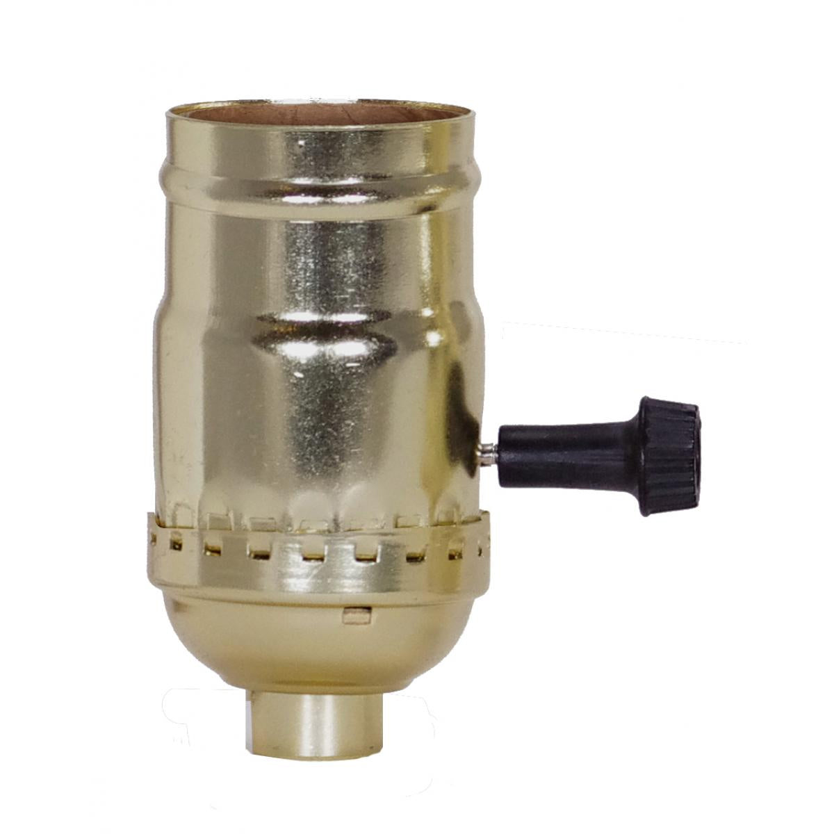 Satco - 80-1008 - 3 Terminal (2 Circuit) Turn Knob Socket With Removable Knobs - Brite Gilt