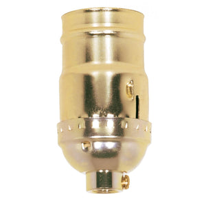 Satco - 80-1020 - 3-Way (2 Circuit) Keyless Socket - Brite Gilt